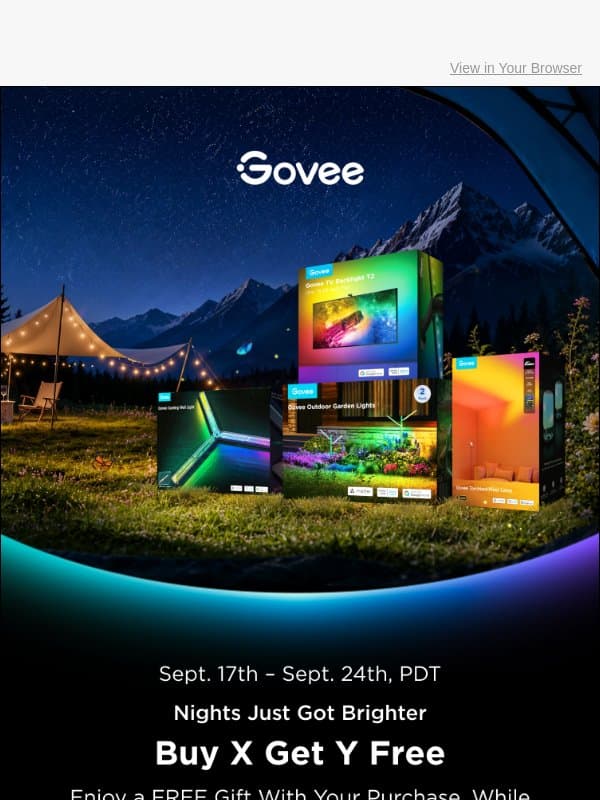 ✨Brighter Nights Start Here: Buy X, Get Y FREE email from Govee