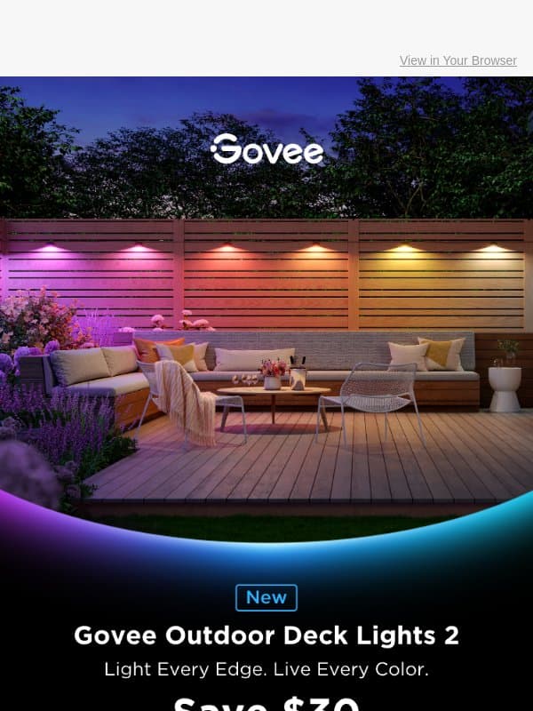 New Govee Outdoor Deck Lights 2 | Exclusive $30 OFF email from Govee