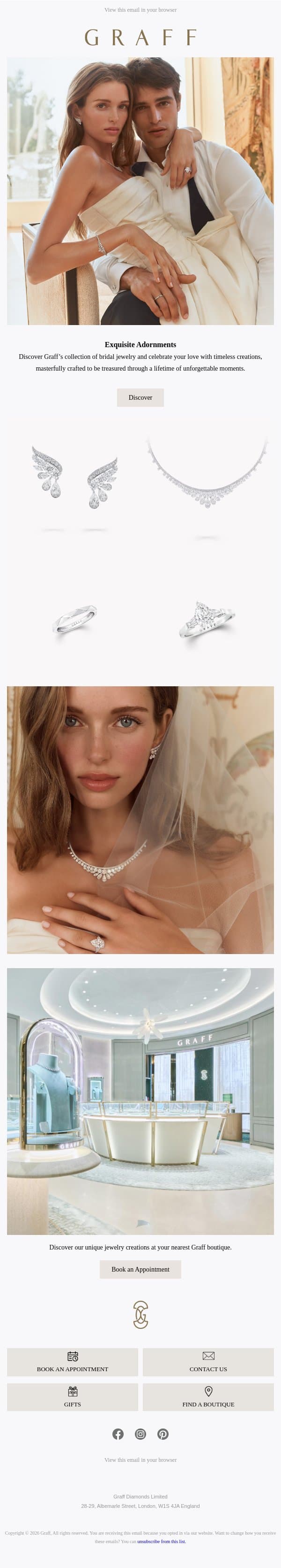 A Celebration of Love email from Graff screenshot