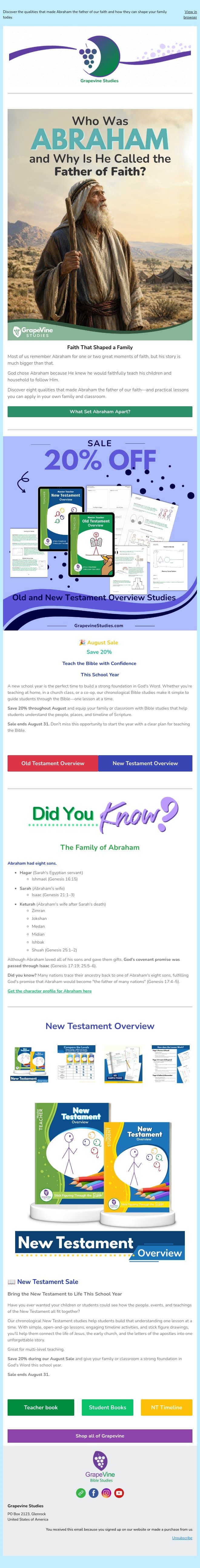 ๐ฟ Why Did God Choose Abraham? email from Grapevine Studies screenshot