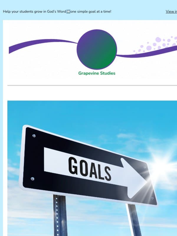 📚✨ 7 Simple Spiritual Goals for the New School Year email from Grapevine Studies