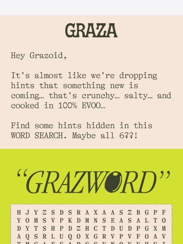 Something salty in the Grazaverse 👀 email from Graza