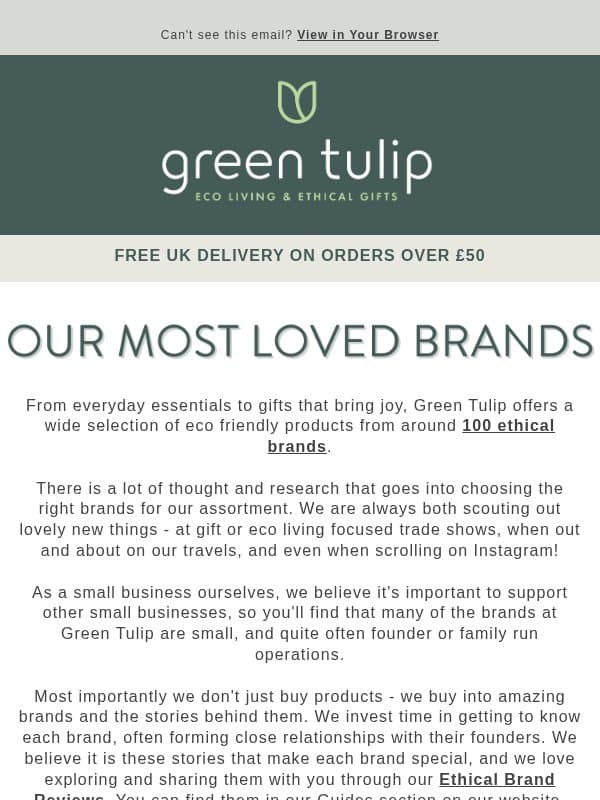 Our most loved brands 💚 email from Green Tulip