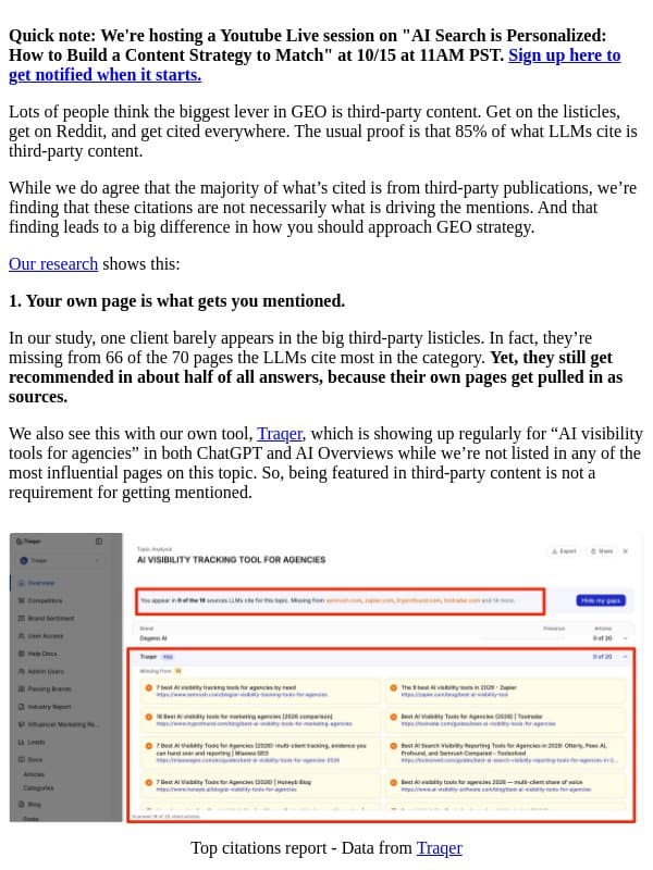 Research on what's driving brand mentions email from Grow and Convert