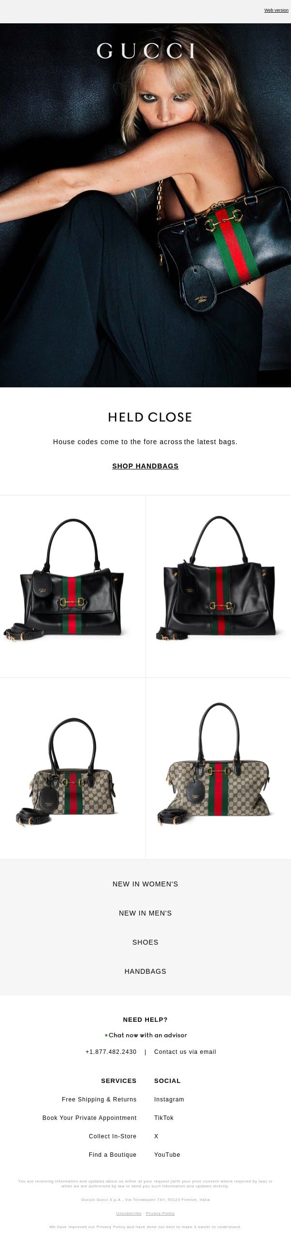 Horsebit in Focus email from Gucci screenshot