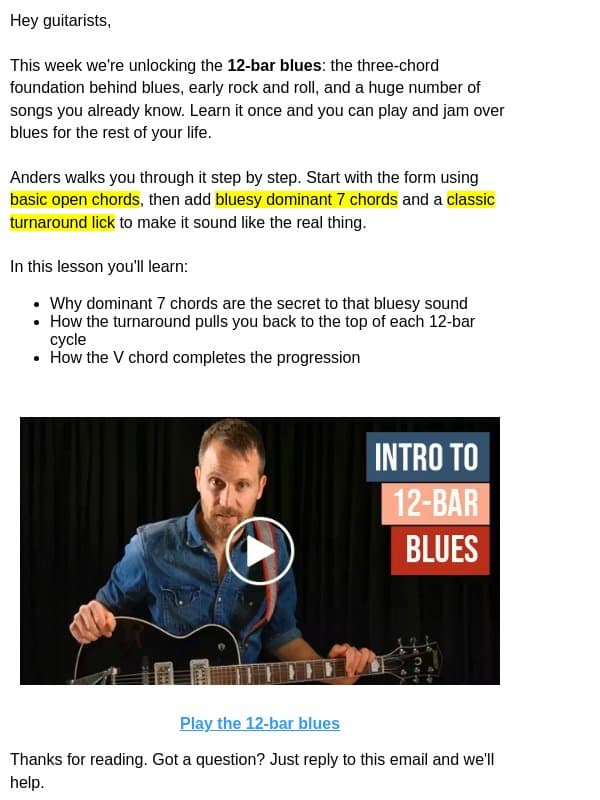 Unlocked: The 12-bar blues made simple 🎸 email from GuitarTricks