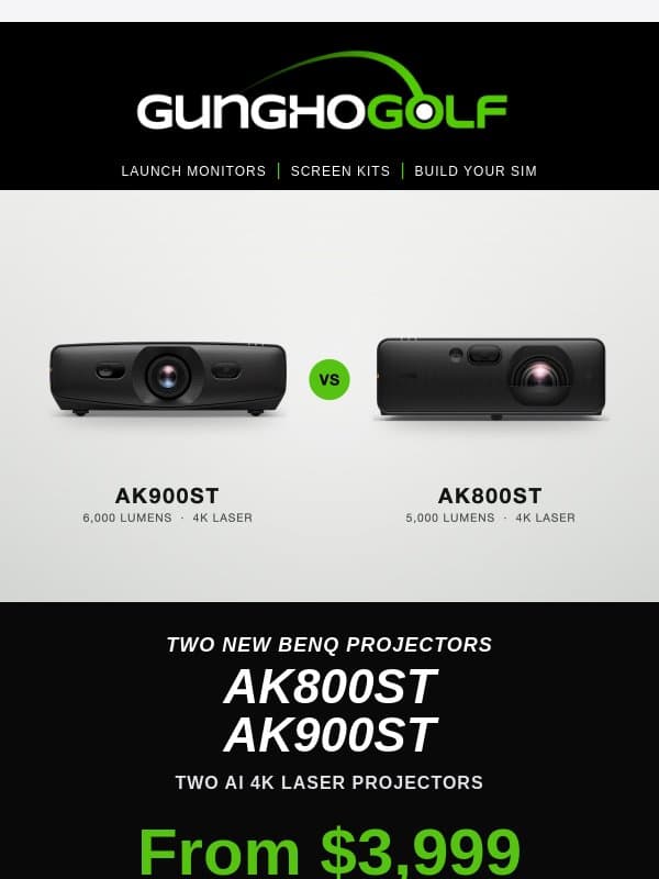 Meet the new BenQ AK800ST and AK900ST email from GungHo Golf