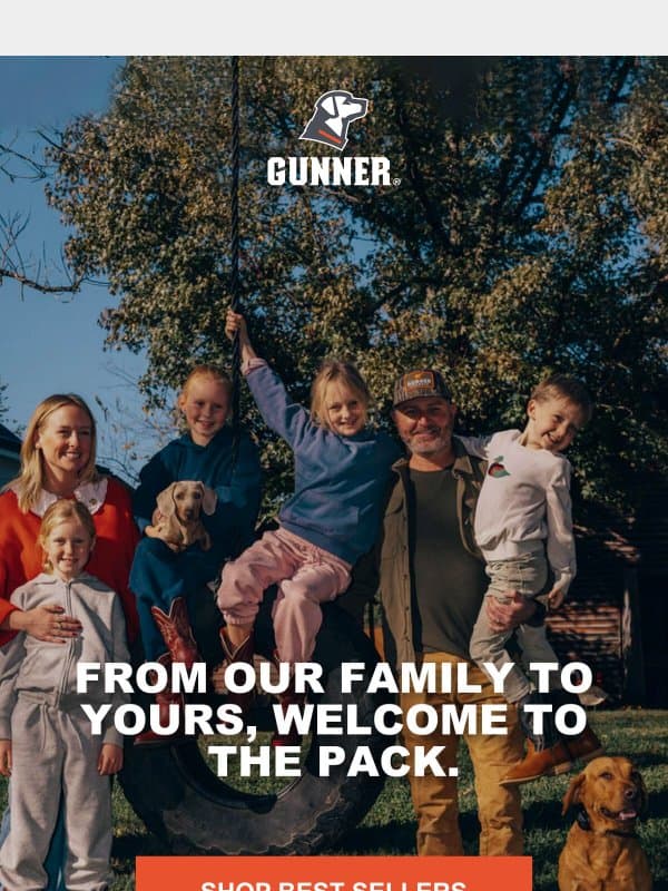 Your GUNNER Story Starts Here email from Gunner Kennels