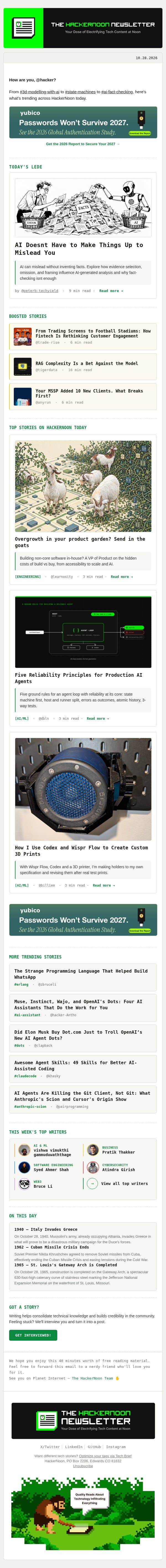 AI Doesnt Have to Make Things Up to Mislead You email from Hackernoon screenshot