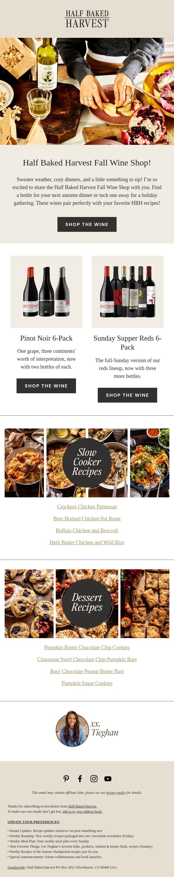 Slow Cooker Season Has Arrived email from Half Baked Harvest screenshot