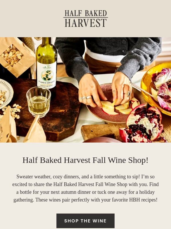 Slow Cooker Season Has Arrived email from Half Baked Harvest