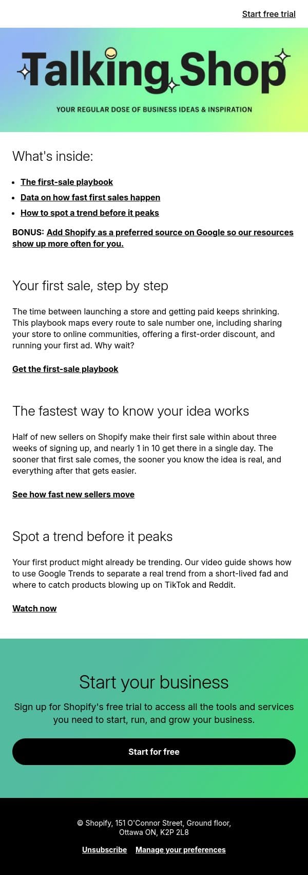 ⚡ Your first sale could happen today email from Handshake screenshot