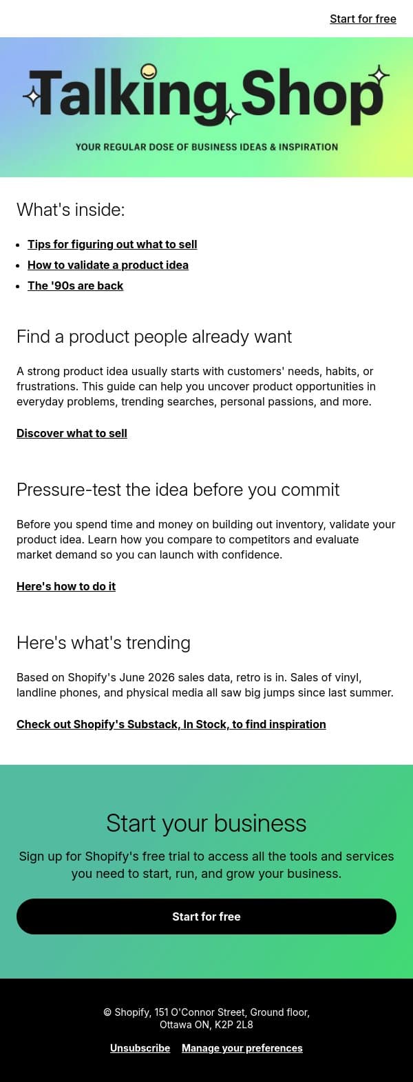 ποΈ What should you sell? email from Handshake screenshot
