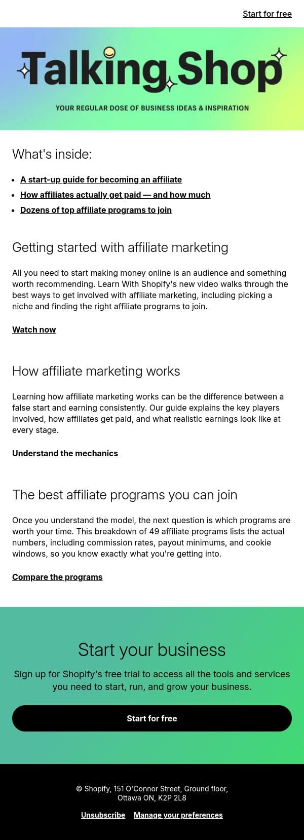 💸 Make money online before you have a product email from Handshake screenshot
