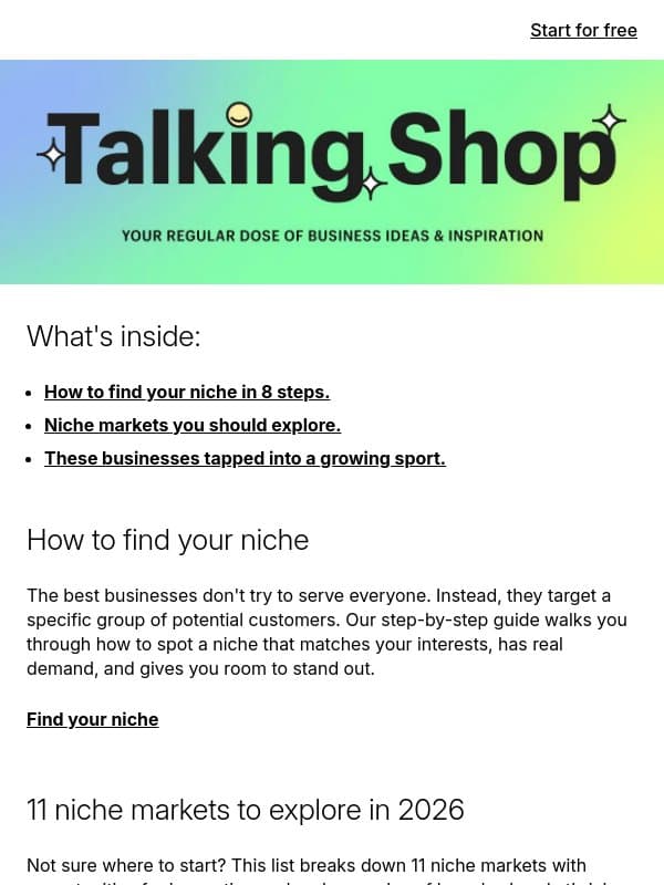 🎯 How to find your niche (and why it matters) email from Handshake