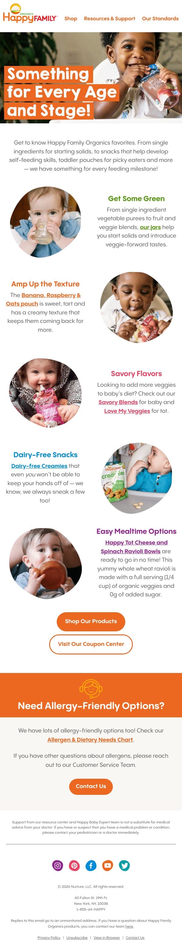 Shop & save on your faves! email from Happy Family Organics screenshot