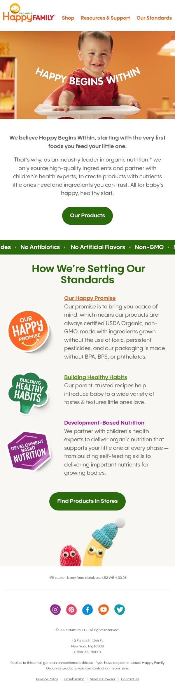 Happy Begins with Happy Nutrition email from Happy Family Organics screenshot