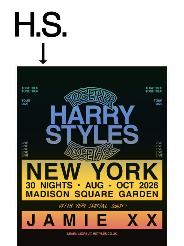 Together, Together MSG Ticket Waitlist email from Harry Styles