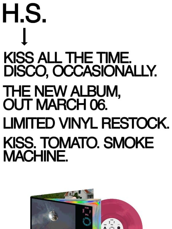 Kiss. Tomato. Smoke Machine Vinyl. Restocked. email from Harry Styles