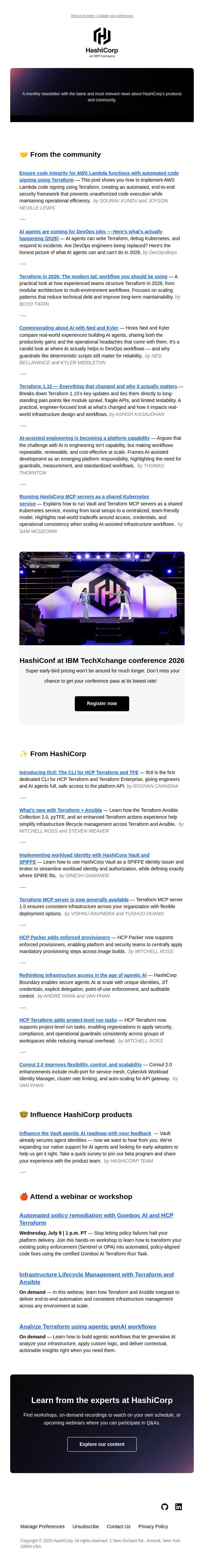 š§© Scaling Terraform: patterns that hold up email from HashiCorp screenshot