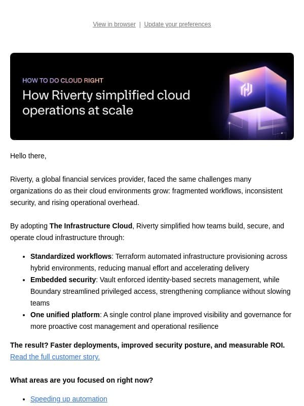 What “cloud clarity” looks like in the real world email from HashiCorp
