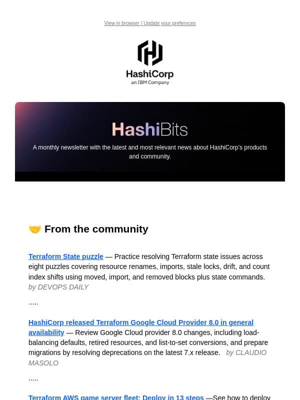 🛠 Terraform state puzzles and provider upgrades email from HashiCorp