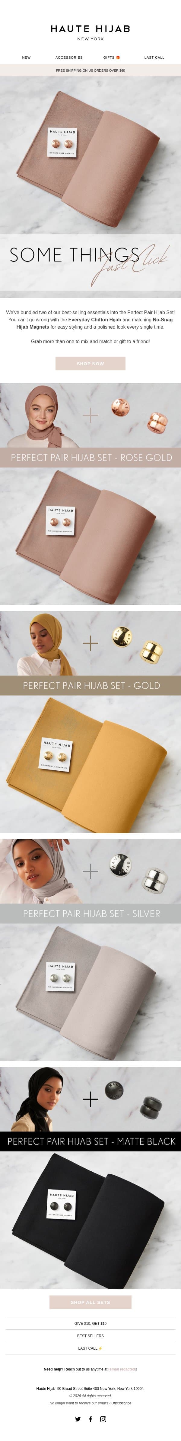 Have You Met This Dynamic Duo? email from Haute Hijab screenshot