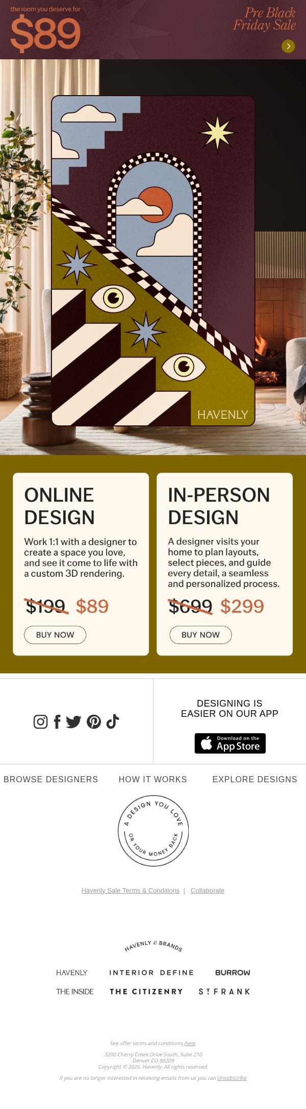 Your first peek into the future email from Havenly screenshot