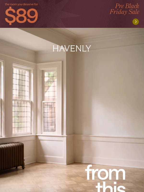 Your dream room transformation is in the cards email from Havenly