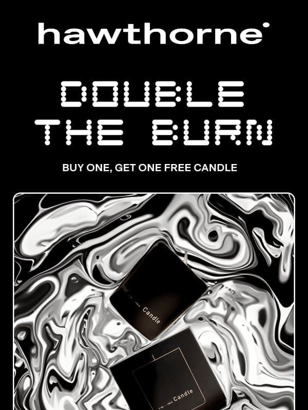 Cologne-scented candles BOGO email from Hawthorne screenshot