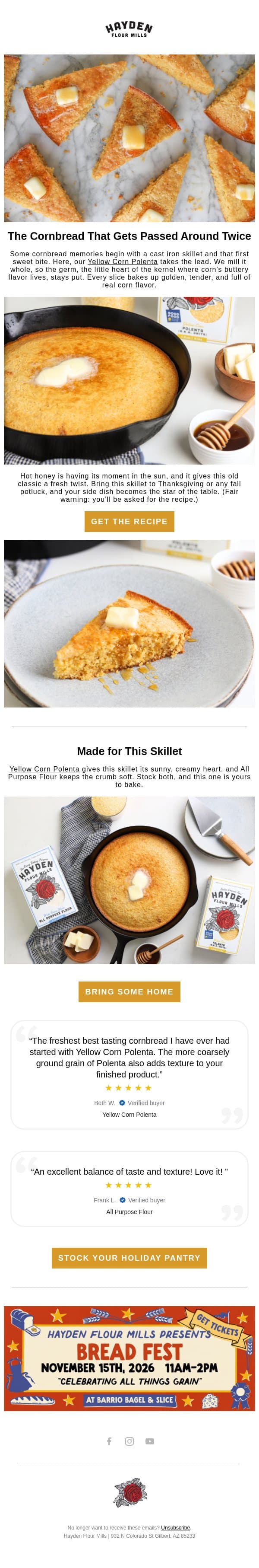 The Side Dish Everyone Will Ask About email from Hayden Flour Mills screenshot