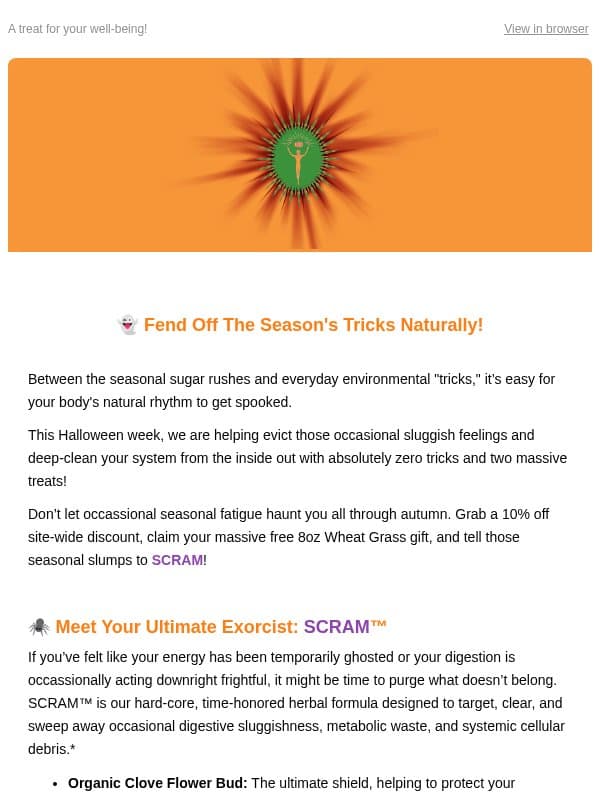 👻 10% Off & A Wicked-Good Gift! email from HealthForce Nutritionals