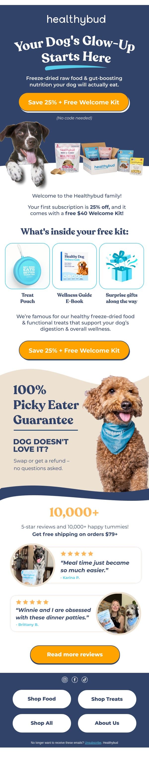 Welcome To Healthybud! 🐶 email from Healthybud screenshot