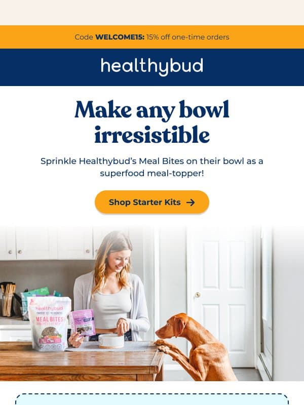 15% off - NO subscription required! email from Healthybud