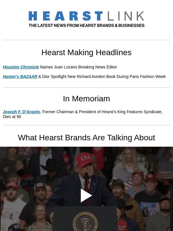 Trump's Midterm Campaign l Inflation Increases email from Hearst Communications