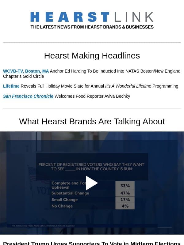 Trump Urges Midterm Voting l Farmers Face Rising Costs email from Hearst Communications