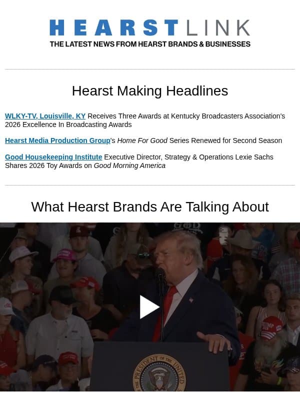 Trump Campaign Blitz l Town & Country Philanthropists of the Year email from Hearst Communications
