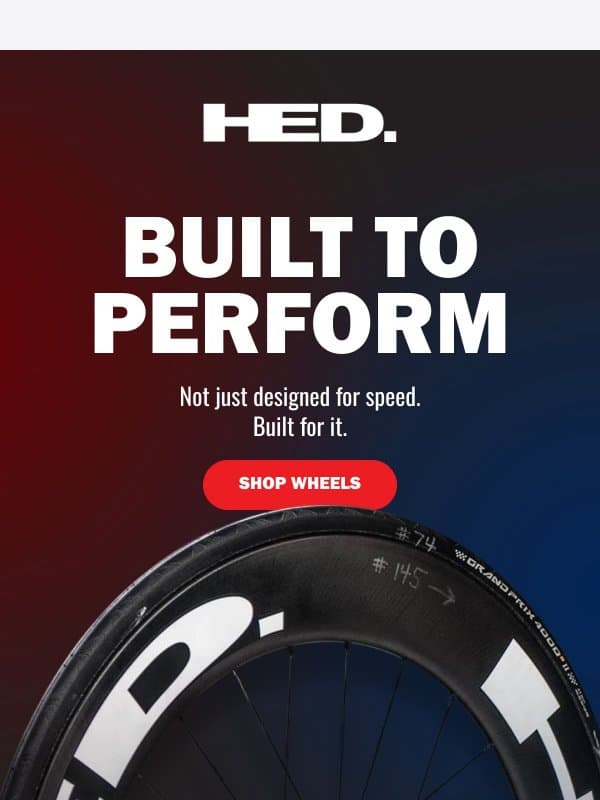 Built For Race Day email from HED Cycling