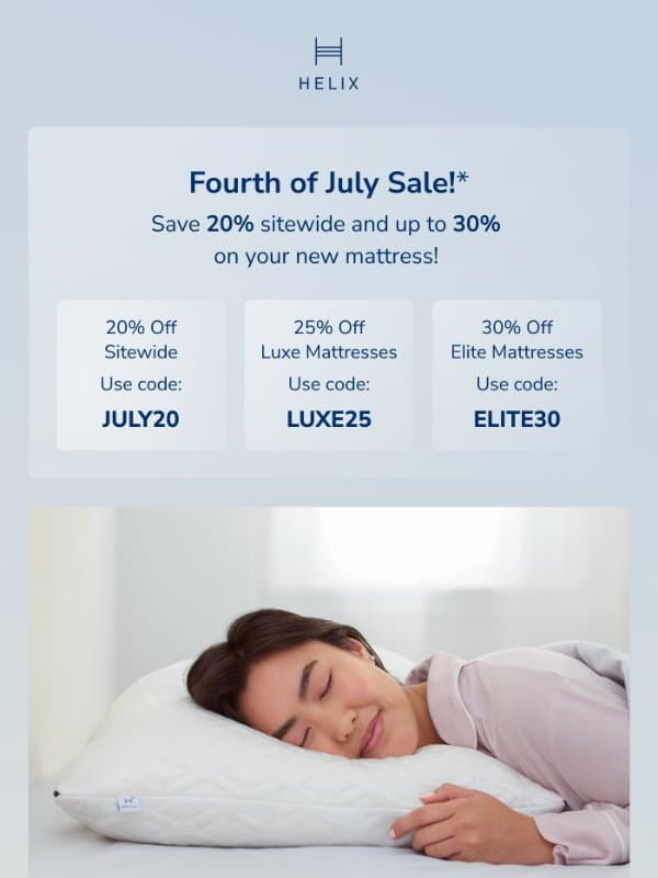 Up to 30% off, completely risk-free email from Helix Sleep