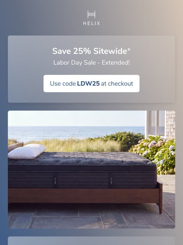 Your offer has been extended! email from Helix Sleep