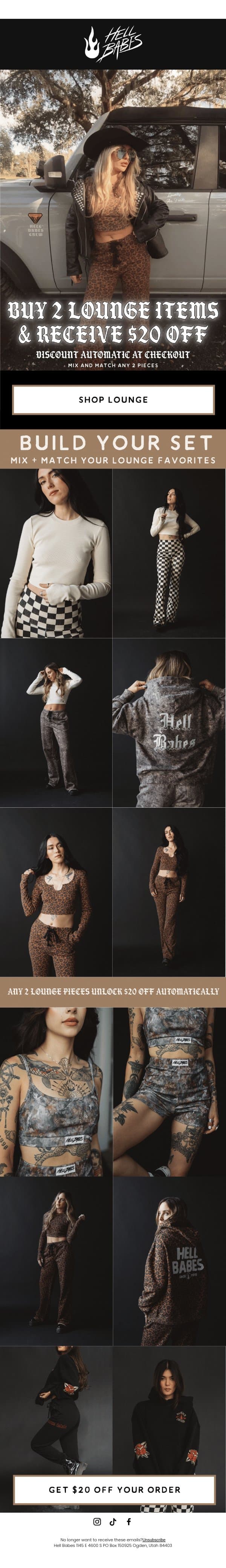 Pick 2 đź–¤ Save $20 email from Hell Babes screenshot