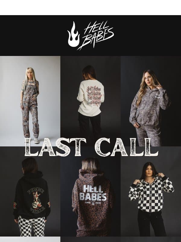 Last call. π¨ Up to 50% off ends Tuesday. email from Hell Babes