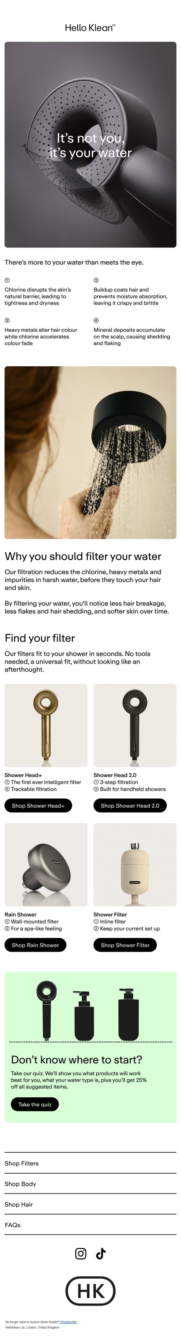 Your water has a dirty secret email from Hello Klean screenshot