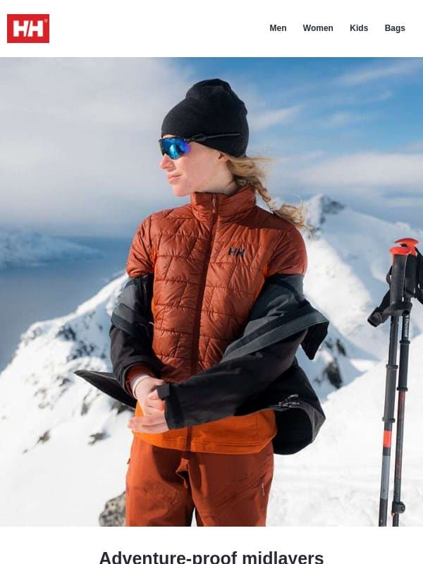 Pack in the heat email from Helly Hansen