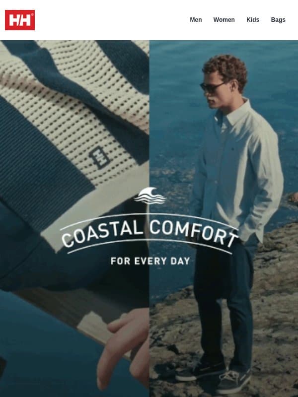 Drop anchor in our iconic coastal styles. email from Helly Hansen
