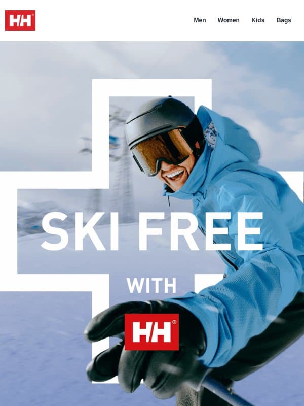 Buy the gear. Get the pass. email from Helly Hansen