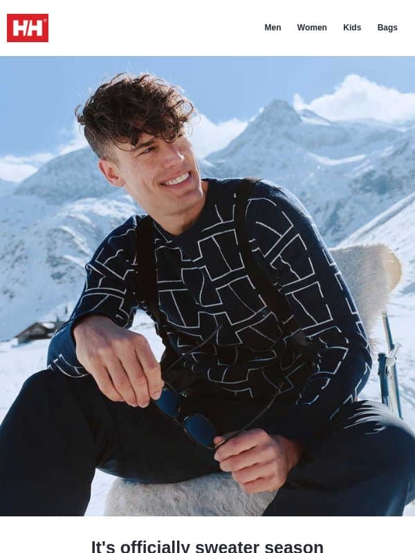 The perfect sweater is waiting for you email from Helly Hansen