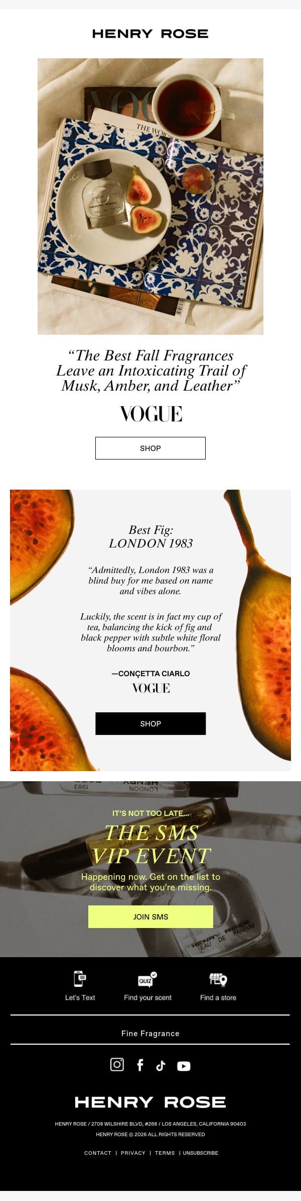 Best fig scent… email from Henry Rose screenshot