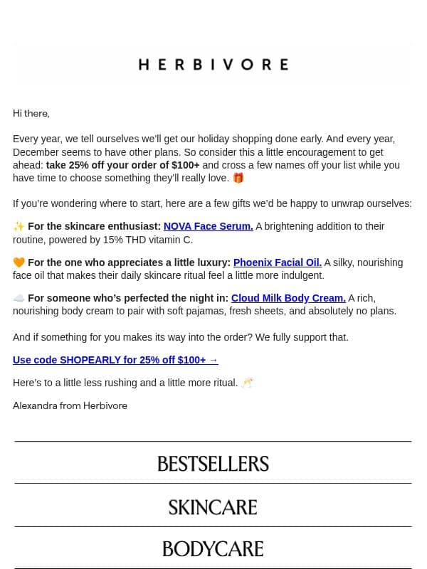 Future you has enough to do email from Herbivore