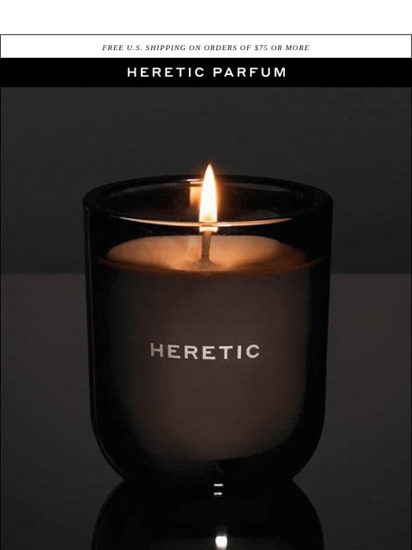 BACK IN STOCK CANDLES email from Heretic